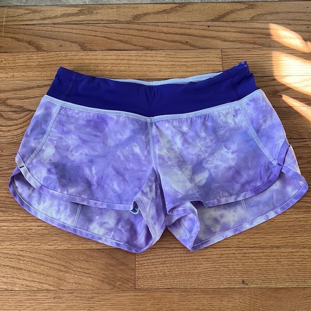 Lululemon 2.5 speed shorts *original* purple tie dye
